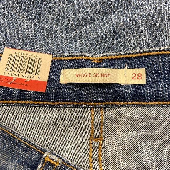 Levi's NWT Wedgie Skinny High Rise Raw Hem Denim Jeans 28 - Picture 6 of 12